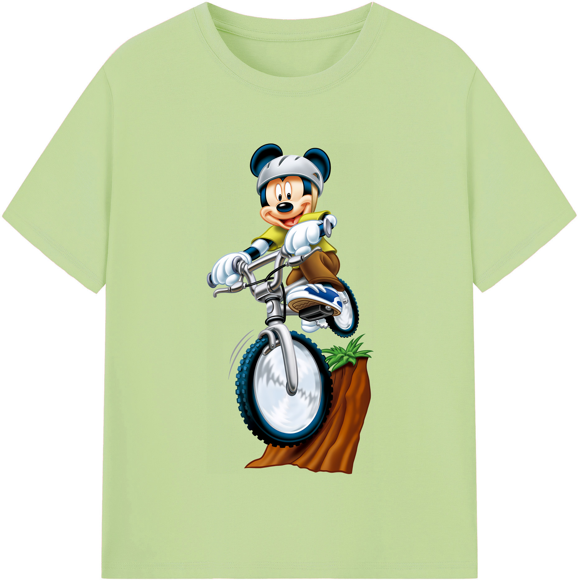 （画像用） ミッキーマウス Mickey Mouse 綿100％半袖Tシャツ（フロントプリント）